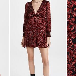 alice + olivia Briar Dress Upstate Scroll Deep Ruby Size 6